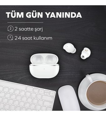 Woyax Dots Mini Kulak İçi Kablosuz Bluetooth Kulaklık Beyaz