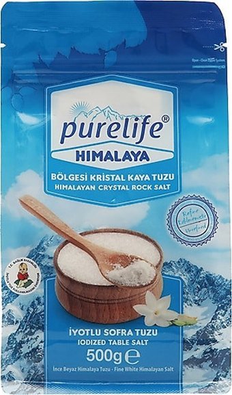 Purelife İyotlu Toz Himalaya Tuzu Paket 500 gr