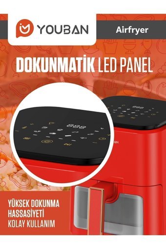 Xiaomi Youban Airfryer 3.5 lt Yağsız Fritöz Kırmızı