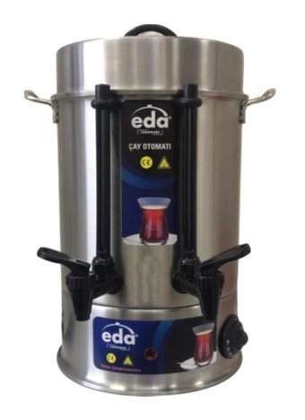 Eda 1200 W 10 lt Su Kapasiteli Çelik Tek Demlikli Çift Musluklu Çelik Elektrikli Semaver İnox