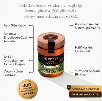 Eğriçayır İç Anadolu Organik Çiçek Balı 450 gr