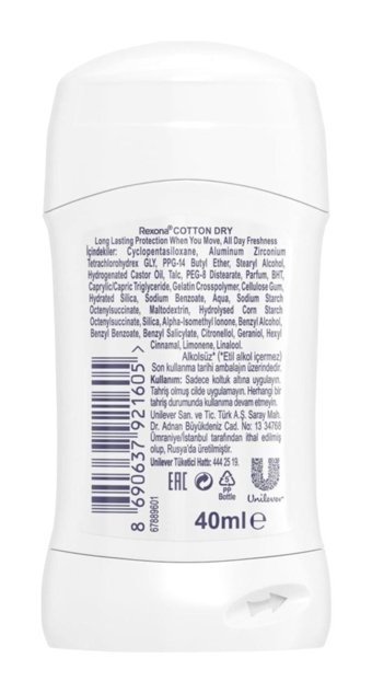 Rexona Cotton Dry Stick Kadın Deodorant 3x40 ml