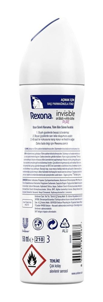 Rexona Invisible Pure Sprey Kadın Deodorant 4x150 ml