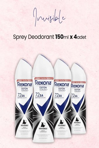 Rexona Invisible Sprey Kadın Deodorant 4x150 ml
