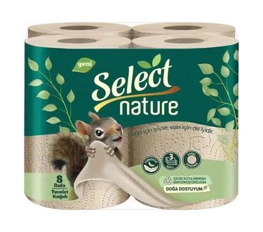 Select Nature 3 Katlı 8'li Rulo Tuvalet Kağıdı