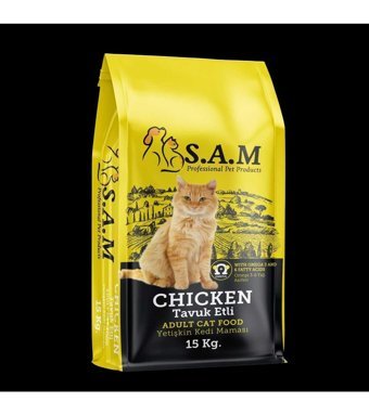 S. A. M Tavuklu Yetişkin Kuru Kedi Maması 15 kg