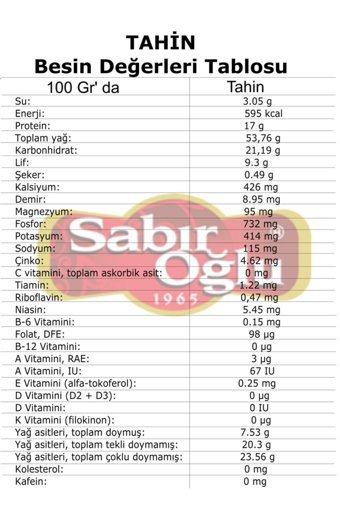 Sabıroğlu Çifte Kavrulmuş Tahin 1 kg