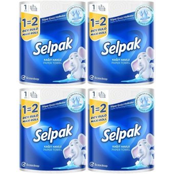 Selpak Dev 3 Katlı 4'lü Rulo Kağıt Havlu