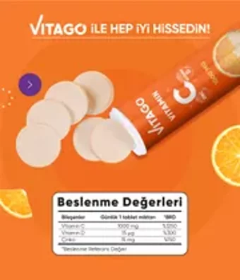 Vitago C Vitamini Aromalı Unisex 10 Tablet