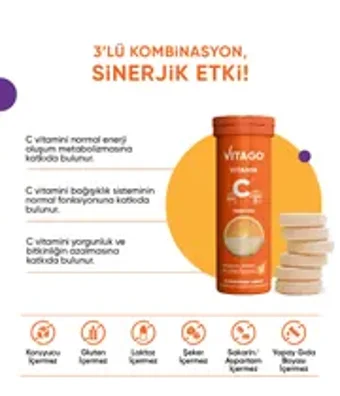 Vitago C Vitamini Aromalı Unisex 10 Tablet