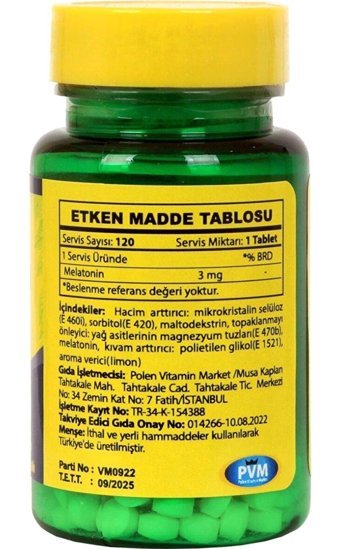 Vitapol Melatonin Time Release Yetişkin Limon 120 Adet