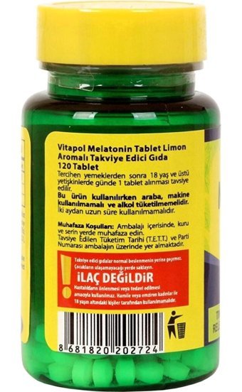 Vitapol Melatonin Time Release Yetişkin Limon 120 Adet