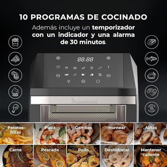 Master Pro Rocket 1100 Airfryer Tek Hazneli Izgara Yapan Led Ekranlı Yağsız Sıcak Hava Fritözü Siyah