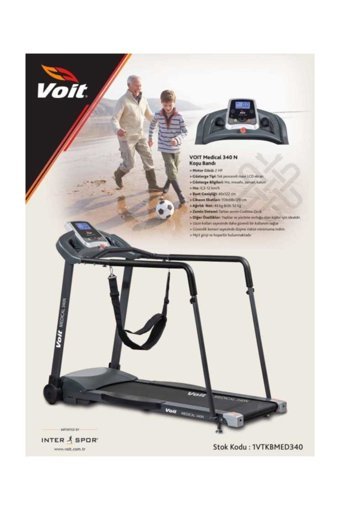Voit Medical 340N 120 Kg Kapasiteli Motorlu Katlanabilir Koşu Bandı Siyah
