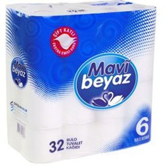 Mavi Beyaz 2 Katlı 96'lı Rulo Tuvalet Kağıdı
