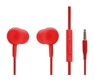 Soultech KK012K Silikonlu Mikrofonlu 3.5 mm Jak Kablolu Kulaklık Kırmızı