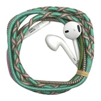 Nettech NT HS12 Silikonsuz Mikrofonlu Örgülü 3.5 mm Jak Kablolu Kulaklık Yeşil