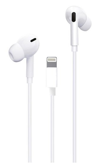 Nettech NT HS03 Apple Uyumlu Silikonlu Mikrofonlu Lightning Kablolu Kulaklık Beyaz