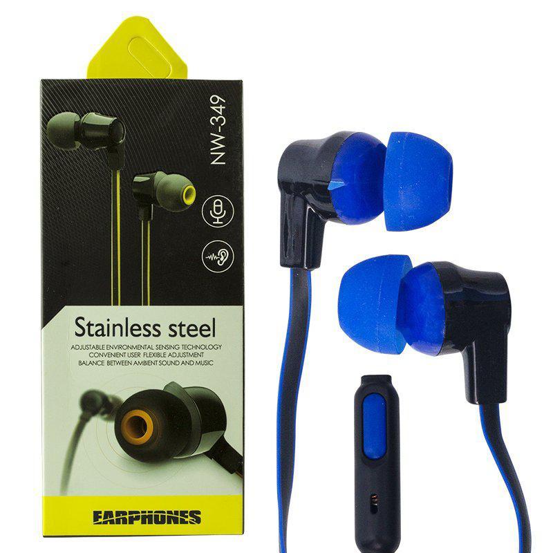 Powermaster NW 349 Silikonlu Mikrofonlu 3.5 mm Jak Kablolu Kulaklık Mavi