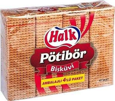 Halk Pötibör Sade Bisküvi 4x200 gr