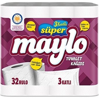 Maylo 3 Katlı 12x32'li Rulo Tuvalet Kağıdı