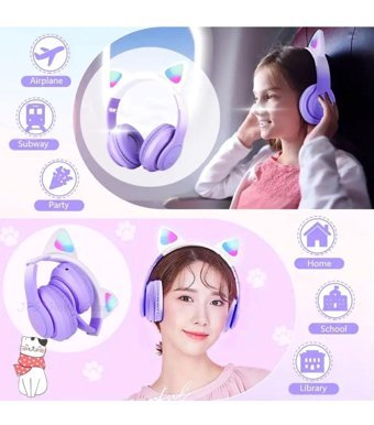 Vooka Vilya Kulak Üstü Kablosuz Bluetooth Kulaklık Mor