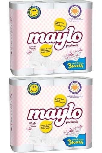 Maylo 3 Katlı Kokulu Renkli 64'lü Rulo Tuvalet Kağıdı