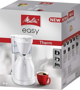 Melitta Plastik Filtreli Termoslu 1 L Hazne Kapasiteli 10 Fincan 1050 W Beyaz Filtre Kahve Makinesi
