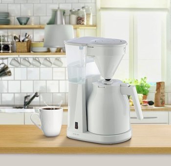 Melitta Plastik Filtreli Termoslu 1 L Hazne Kapasiteli 10 Fincan 1050 W Beyaz Filtre Kahve Makinesi