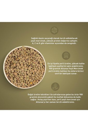 Altunsa Yerli Yeşil Mercimek 900 gr