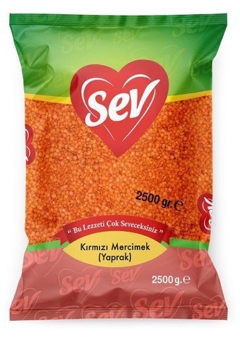 Sev Yaprak Kırmızı Mercimek 2.5 kg