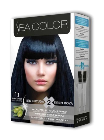 HbsStor 1.1 Mavi Siyah Krem Saç Boyası 2x2x50 ml