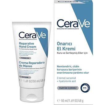 Cerave Hyalüronik Asitli Kuru Ciltler Güneş Koruyuculu Organik Vegan Parfümsüz El Kremi 50 ml + Nemlendirici Yüz Kremi 52ml