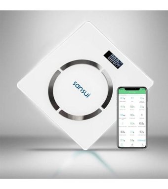 Sansui Yağ Ölçen Vücut Analizi Yapan Bluetoothlu Kas Ölçen Dijital Akıllı Tartı