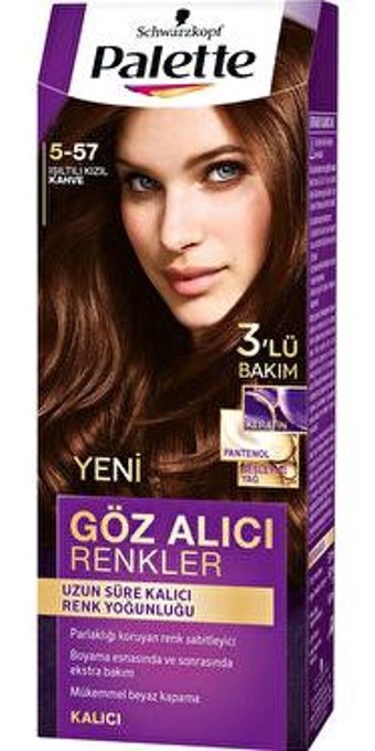 HbsStor 5-57 Işıltılı Kızıl Kahve Krem Saç Boyası 2x40 ml