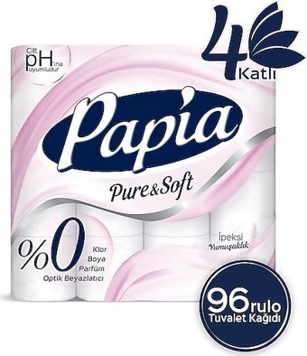 Papia 4 Katlı 96'lı Rulo Tuvalet Kağıdı