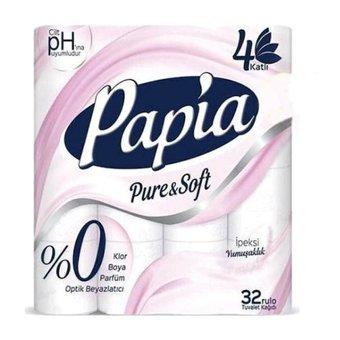 Papia 4 Katlı 6x32'li Rulo Tuvalet Kağıdı