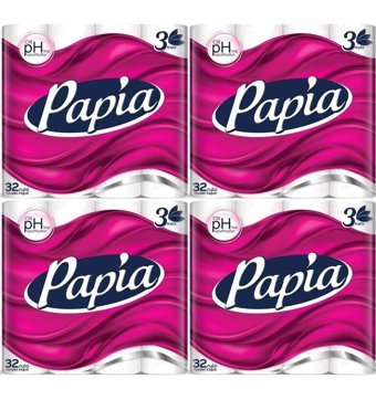 Papia 3 Katlı 128'li Rulo Tuvalet Kağıdı