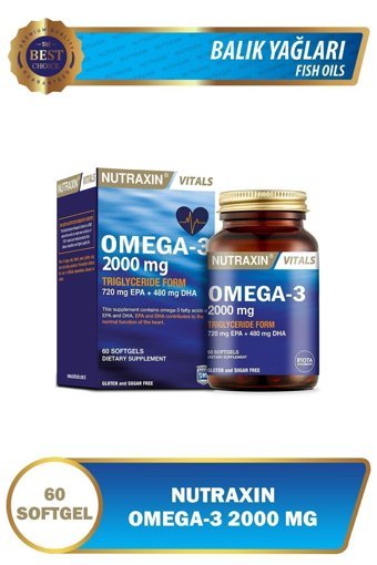 Nutraxin Omega 3 Yetişkin Vitamin 60 Adet