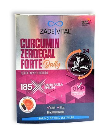 Zade Vital Curcumin Zedaçal Forte Zerdeçallı Yetişkin Vitamin 60 Adet Kapsül