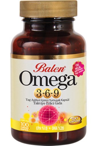 Balen Omega 3-6-9 Yağ Asidi Yetişkin Vitamin 100 Adet Kapsül