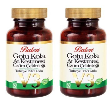 Balen Gotu Kola At Kestanesi Üzüm Çekirdeği Yetişkin Vitamin 2x60 Adet Kapsül
