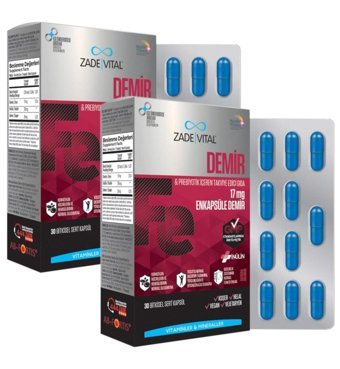 Zade Vital Demir Yetişkin Vitamin 2x60 Adet Kapsül