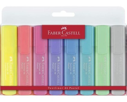 Faber-Castell 1546 8'li Pastel Renkli Fosforlu Kalem Seti