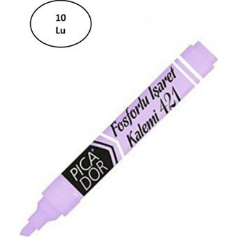 Picatak 441 10'lu Pastel Mor Fosforlu Kalem