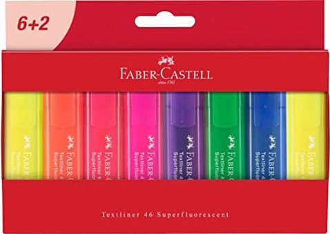 Faber-Castell 254667 8'li Neon Renkli Fosforlu Kalem Seti