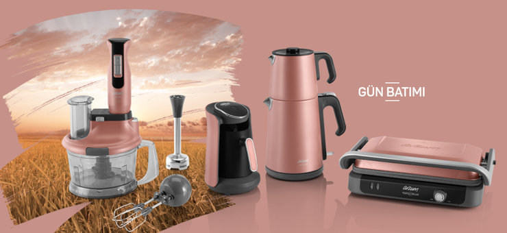 Arzum Günbatımı 5'li Elektronik Çeyiz Seti Pembe