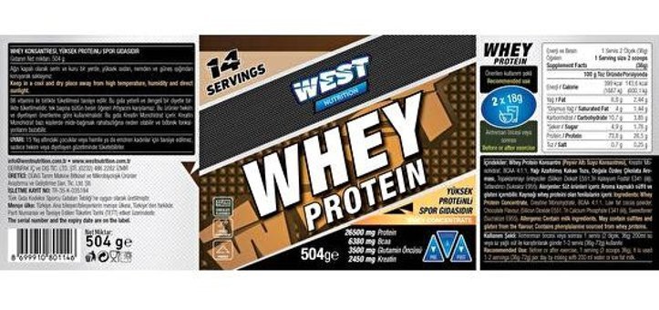 West Nutrition Çikolatalı Whey Protein Tozu 504 Gr