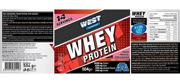 West Nutrition Çilekli Whey Protein Tozu 504 Gr