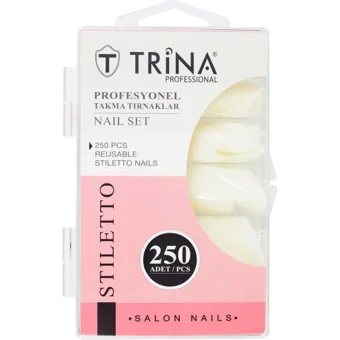 Trina 7 Parlak 250'li Badem Beyaz Takma Tırnak